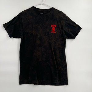 Death Row Records Embroidered‎ Bleach Washed T-Shirt Men's M Black Red Logo